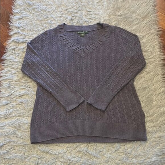 Eddie‎ Bauer Purple Cable Knit Women's Sweater - Picture 1 of 4